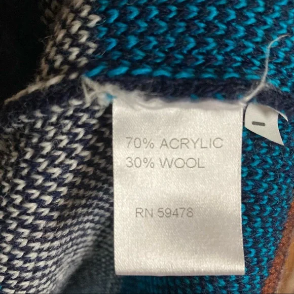 LAST ONE Cocogio Cardigan Sweater Italian Aztec Southwestern fringe Medium wool - Picture 4 of 7